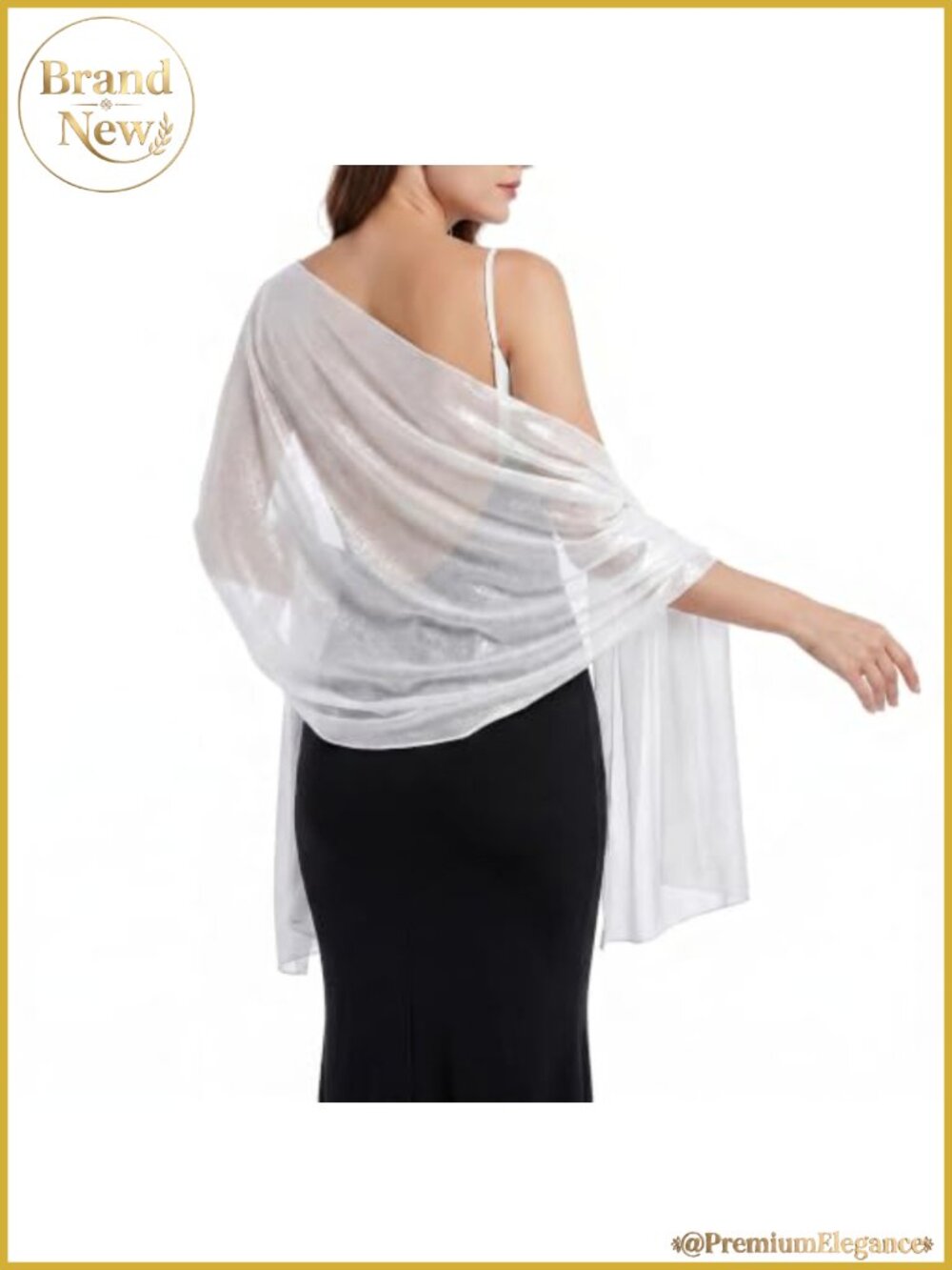 Sparkly Metallic Sheer Wrap Shawl Lightweight Wedding Party Scarf